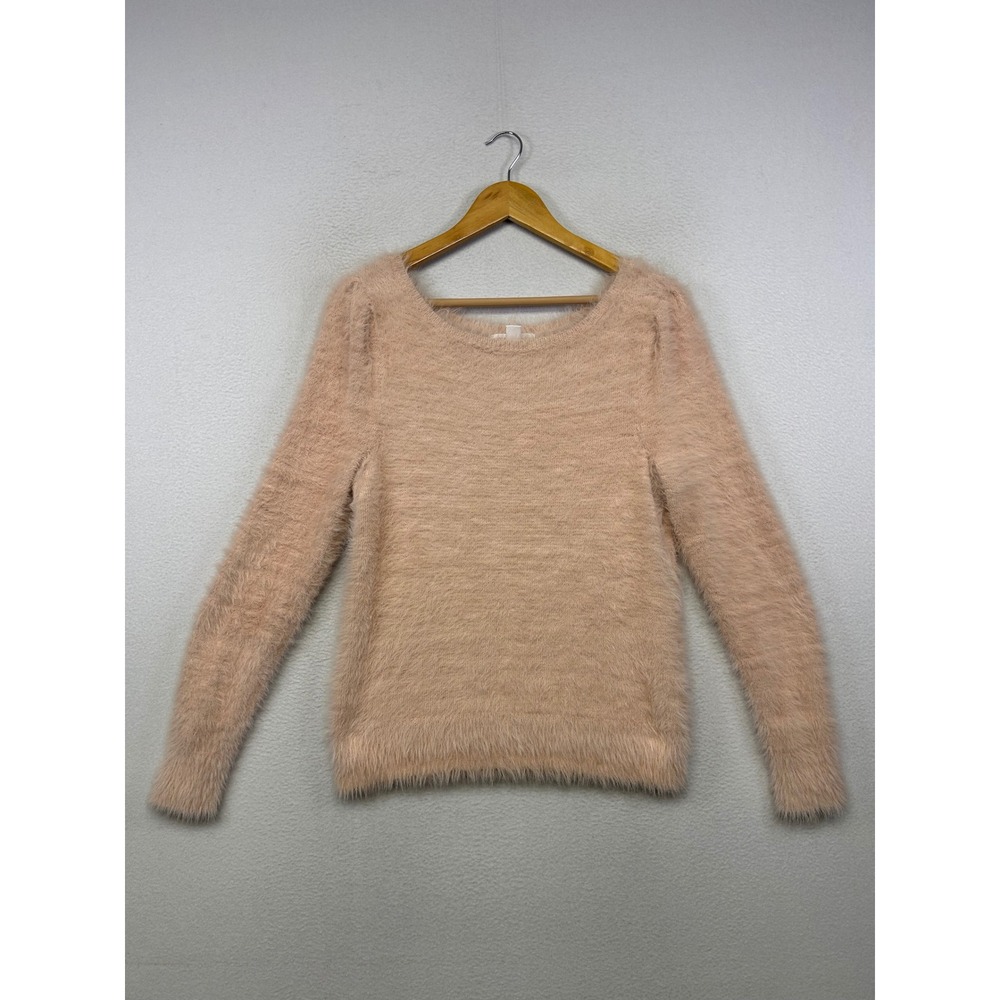 Coquette Joe Fresh Womens Small Pink Fuzzy Eyelash Knit Pullover Sweater Ballet